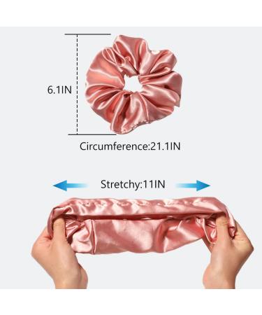 Artilady Large Satin Scrunchies 4-Pack - Silk Hair Scrunchies for Women - Soft Hair Ties and Wrist Accessories - Birthday Gift - Pink Rose Gold Brown Taupe - Large Size - Buy Online on GoSupps.com