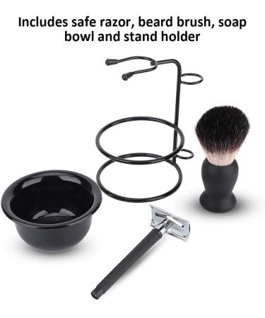 Men's Beard Shaving Set - Professional Butterfly Open Double Edge Razor, Brush, Bowl, Stand Holder - Wet Shave & Beard Kit Gift - Buy Online on GoSupps.com