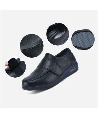 Buy Diabetic Shoes for Women | Wide Breathable Adjustable Non-Slip Leather | Perfect for Edema & Swollen Feet | Mother's Day Gift | Size 8.5 Black - Buy Online on GoSupps.com