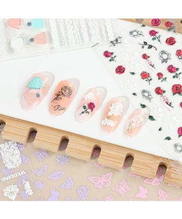 5D Beauty Tools Embossed Decal Nail Art Decoration Nail Enhancement Sticker False Nail Sticker Embossed Nail Paste(Type L) - Buy Online on GoSupps.com