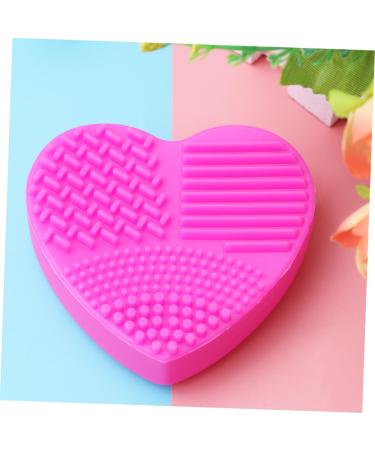Housoutil Makeup Brush Cleaner - Silicone Cleaning Pad & Applicator - Rose Red 8x8.5cm | Effective Brush Washing Mat - Buy Online on GoSupps.com
