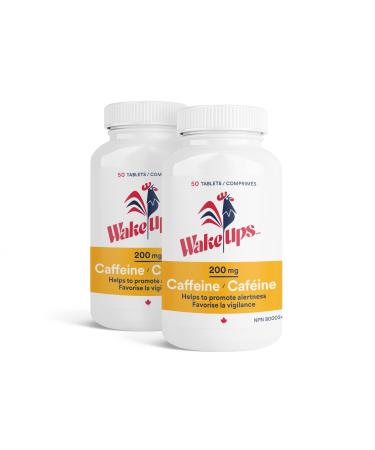 Wake-Ups 200mg Extra Strength Caffeine Tablets | Promotes Alertness and Endurance | Pack of 2 | 100 Tablets