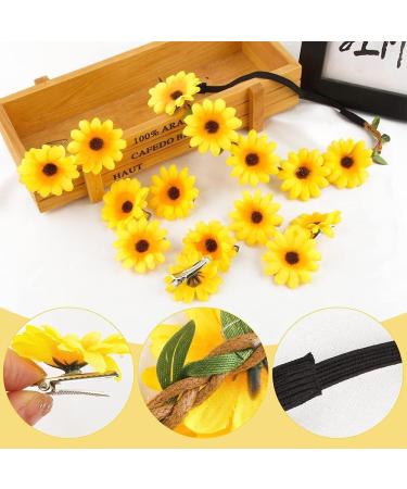 Oenothera 13 Pieces Daisy Headband Flower Crown Headband Flower Crown for Women Girls Wedding Festival Party Hair Headbands Accessories(Yellow) - Buy Online on GoSupps.com