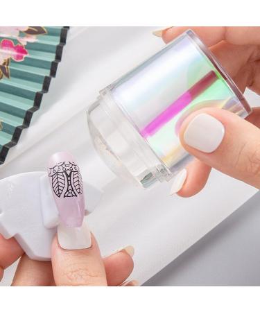 Professional Mini Transparent Nail Stamper with Silicone - Plastic Portable Small Nail Polish Stamp Transfer and 2 Scraper Set - Buy Online on GoSupps.com