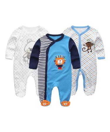 MAMIMAKA Baby Clothes Newborn Baby Grow Onesies Cotton Footed Pajamas for Boys and Girls 0-18 Months 9-12 Months Long Sleeve Color5 - Buy Online on GoSupps.com