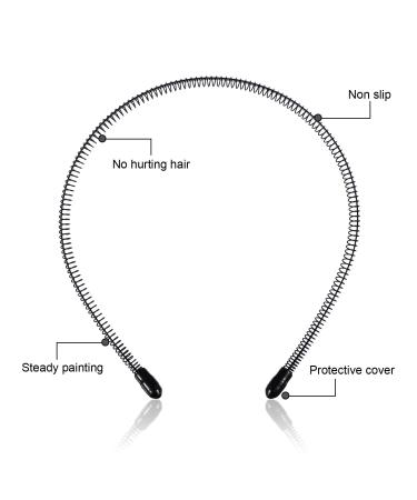 3 Pack Unisex Metal Headbands - Black Spring Wavy Nonslip Hair Bands for Men & Women | Sports Fashion Headwear - Buy Online on GoSupps.com