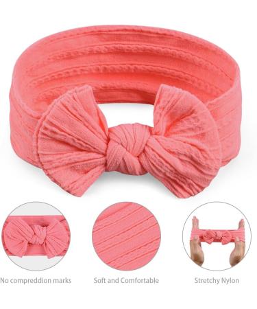 Aolso Baby Girl Nylon Headbands 8pcs - Newborn to Toddler Hair Accessories - Twist Style Bows Included - Buy Online on GoSupps.com