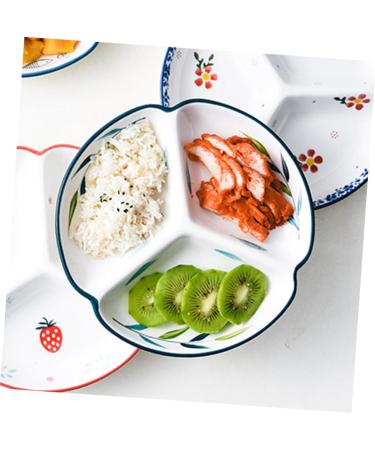 GRIRIW Ceramic Grid Plate Divided Appetizer Dish Salad Shallow Sectional Plate Ceramics Divider Child Snack 20.5X20.5X3CM Assorted Color 3 - Buy Online on GoSupps.com
