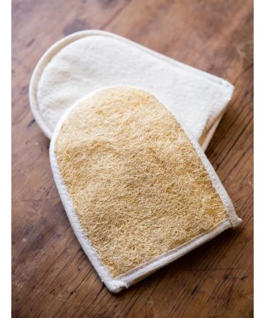 Organic Exfoliating Loofah Mitt Shower & Bath Body Scrubber Glove Natural & Rejuvenating Spa Experience - Buy Online on GoSupps.com