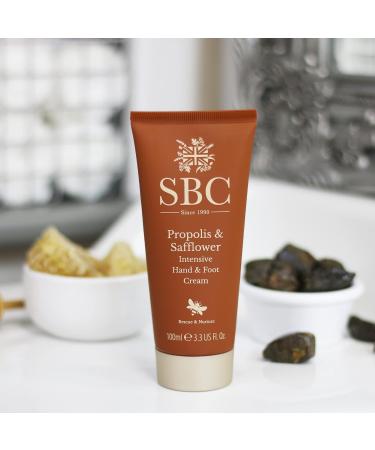SBC Skincare Propolis & Safflower Intensive Hand & Foot Cream - 100ml | Hand Cream For Dry Skin | Foot Cream For Cracked Heels | Hand & Foot Cream With Shea Butter And Vitamin E - Buy Online on GoSupps.com