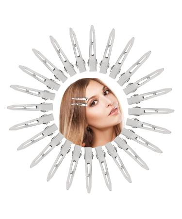 Mlloaayo 24 pieces 1.77 or 2.16 inch hair clips single-off curls clips silver-cut clips professional salon hair clip no kink lane hair lane hairdresser styling tool