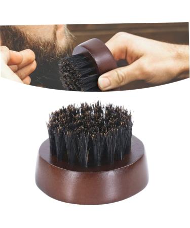 Boar Bristle Beard Brush with Wooden Handle | Round Beard Brush for Men | Dark Brown - Buy Online on GoSupps.com
