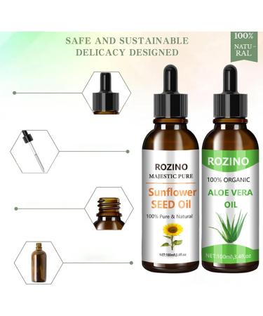 Essential Sunflower Oil - 3.5 oz Aromatherapy Carrier Oil for Body & Hair Moisturizing | Ideal Skin Care for Men & Women | Perfect for Massage & Aromatherapy - Buy Online on GoSupps.com