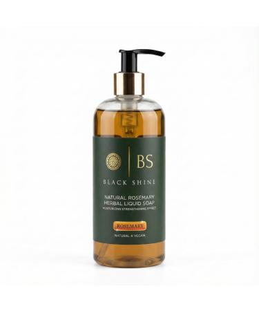 Black Shine BS Natural Rosemary Herbal Liquid Soap Hand Soap Vegan Aromatherapy 13.52 fl oz