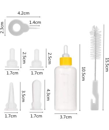 7 Pcs Cat Nursing Bottle 60ml Pet Feeding Bottle with Replacement Nipples and Cleaning Brushes for Pet Puppy Cat Kitten Rabbit - Buy Online on GoSupps.com