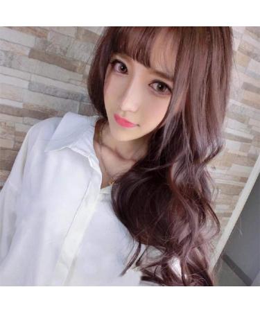 European and American fashion wig female long curly hair air bangs grandmother gray explosion headgearDark brown Dark brown