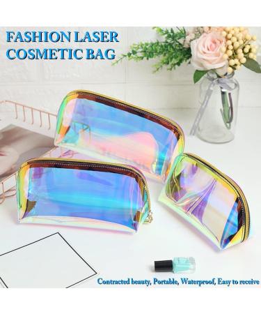 Holographic Makeup Bags - Waterproof Transparent & Dazzling Cosmetic Bags for Women & Teens - Portable & Stylish Storage for Brushes Pens & Gifts - Buy Online on GoSupps.com