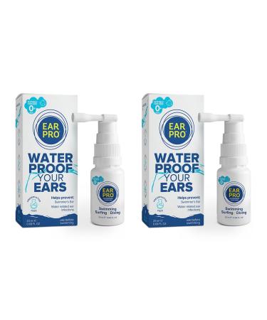 EarPro Natural Swimmer Ear Spray for Kids & Adults Block Water Before Swimming Surfing or Diving - Replace Ear Plugs Safe & Easy Protection Against Trapped Water 2 Pack Up to 400 Sprays 1 count (Pack of 1)