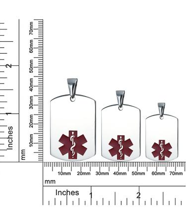 Bling Jewelry Unisex Customizable Medical ID Dog Tag Necklace - Personalized Steel Pendant for Addison's Disease - 20 Inch Chain in SM MED LG - Buy Online on GoSupps.com