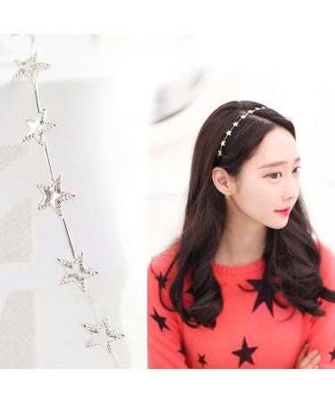 Elegant Bride Hair Accessories - 2pc 15-Star Head Straps | Gold & Silver Alloy Hairbands for Women & Girls - Perfect for Weddings Birthdays & Valentine's Day - Buy Online on GoSupps.com