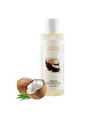 Indian Raw Virgin Pure Coconut Oil - 7.4Oz/ 220 ml 100% Pure Organic Cold Pressed For Hair & Skin by Nature's Absolutes