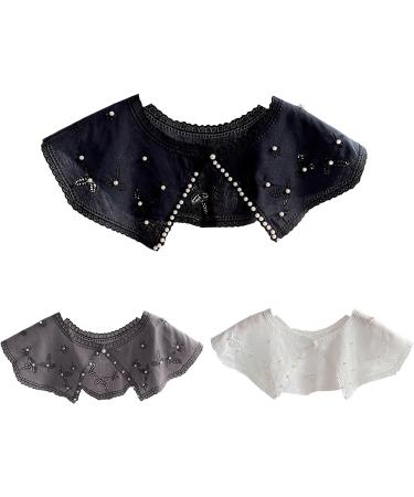 False Collar Women Faux Collar Collar Detachable Collar For Dress Embroidery Collar Lace Collar Sweater Collar Detachable Collars For Women Vintage Black - Buy Online on GoSupps.com