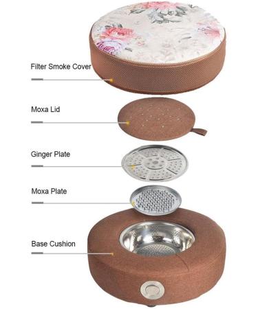 40cm Smokeless Moxibustion Cushion Set 360 Degree Rotatable Vent Adjust Temperature Moxibustion Heating Pad Moxa Cone Burner Box Moxibustion Sit Chair for Moxibustion Therapy Meditation Yoga Relax Brown - Buy Online on GoSupps.com