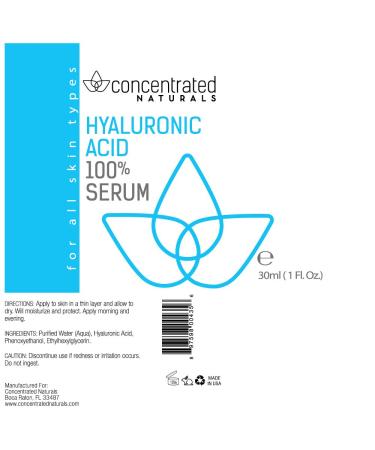 Pure Hyaluronic Acid Serum for Face | Physician Grade | Anti-Aging Wrinkle Smooth & Skin Brightening | 1 fl oz / 30 ml - Buy Online on GoSupps.com