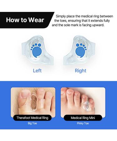 Aider Therafoot Mini Bunion Corrector - Soft Gel Pinky Toe Separator & Pain Relief - 1 Set for Left & Right Feet - Buy Online on GoSupps.com