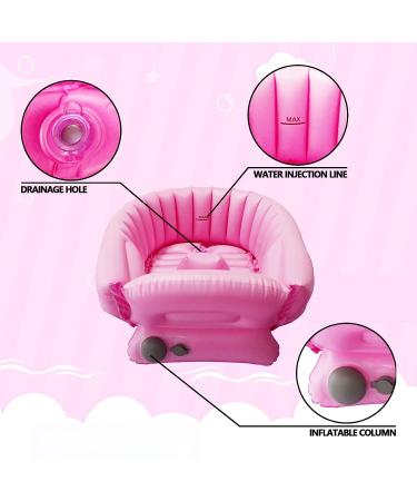 Portable Inflatable Tub with Non-Slip Seat and Built-in Air Pump - Foldable Travel Shower Tray (Pink) - Buy Online on GoSupps.com