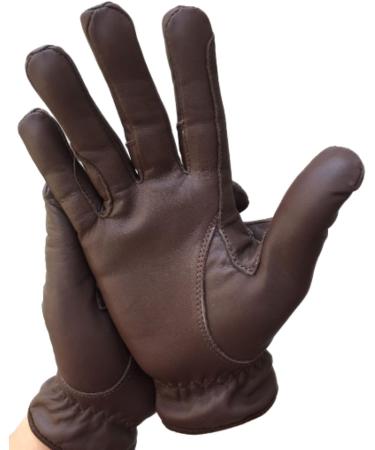 Women's Equestrian Gloves: 100% Real Leather Horse Riding Gloves in Brown, Beige, Tan & Black - Medium Dark Brown - Buy Online on GoSupps.com