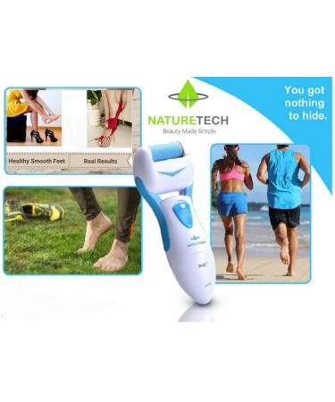 Nature Tech Pedi Electronic Pedicure Foot File - Callus Remover and Shaver with Extra Mineral Pumice Stone Roller Head - Immediate Results for Dry Feet & Cracked Heels - Men & Women (Aqua) - Buy Online on GoSupps.com