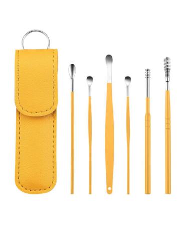 LELEBEAR Skypro Ear Wax Cleaner Innovative Earwax Cleaning Tool Set Helical Spring Ear Picking Tool (Yellow)