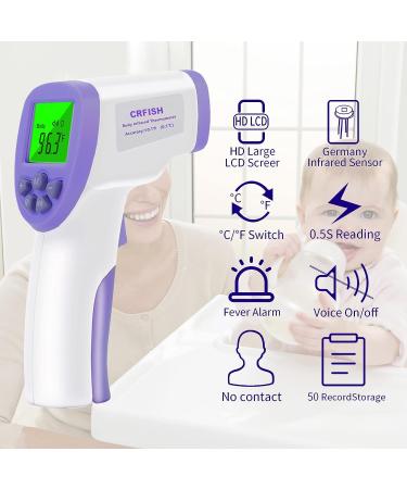 Digital Thermometer for Adults and Kids - Non Contact Infrared Forehead Thermometer with Fever Alarm - 2 in 1 Mode - Silent Operation (White) - Buy Online on GoSupps.com
