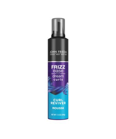 Frizz Ease Curl Reviver Mousse, Enhances Curls, Soft Flexible Hold, Mousse for Curly or Frizzy Hair, 7.2 Ounces, Alcohol-Free Curl Reviver Mousse, 7.2 Ounces