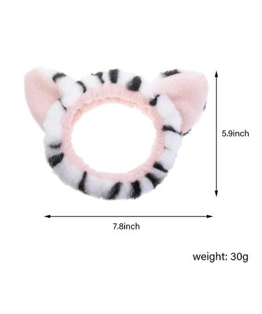 OSOPLAY Tiger Print Fuzzy Hairband Set - 2 PCS Women's Animal Ear Elastic Headband for Skincare and Spa - Buy Online on GoSupps.com