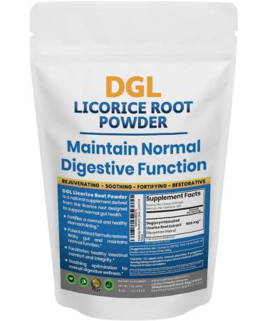 DGL Licorice Supplement: Supports Digestive Health Gut Lining Support DGL Powder for Wellness Licorice Root Extract Powder 280 serv.