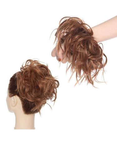 Real Fashion Tousled Updo Hair Pieces Messy Bun Hair Scrunchies Extensions Hair Pieces Ponytails Hair Extensions for Women Light Auburn