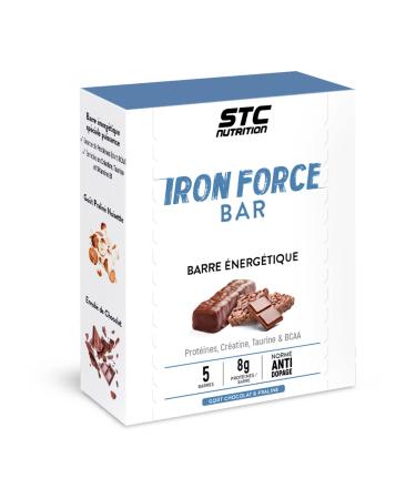 STC NUTRITION - Iron Force® Bar - Protein energy bar - Creatine + Taurine + BCAA - Patented active ingredient - Box of 5 bars
