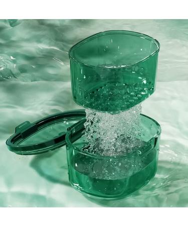 Haelaved Retainer Case Denture Bath Cup with Strainer Basket - Orthodontic Mouth Case for False Teeth (Green) - Buy Online on GoSupps.com