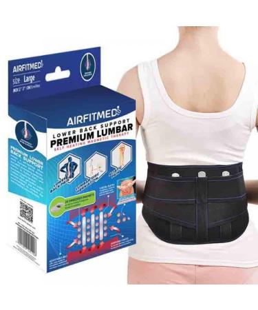 PREMIUM LOWER BACK SUPPORT (X-Large) for Back Pain Sciatica Scoliosis Herniated Disc Adjustable Support Straps-Lower Back Brace with Removable Lumbar Pad for Men & Women