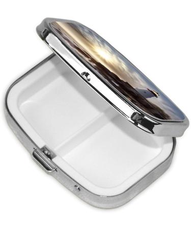 Shop Lighthouse Rocks Seaside 2 Compartment Pill Case - Cute Travel Pill Organizer for Purse & Pocket | Perfect Gift - Buy Online on GoSupps.com
