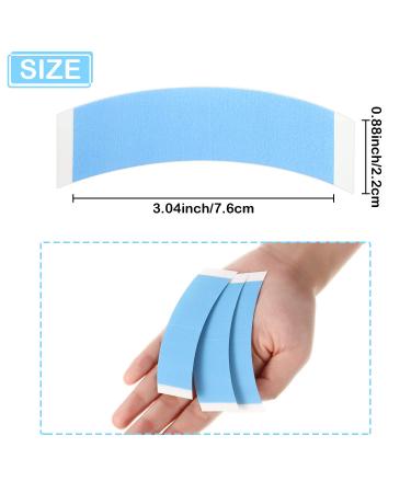 Lace Front Wig Tape Adhesive - 48 Pieces, Double-Sided Waterproof C-Shaped Hair Wig Tape for Wigs, Toupees, Hair Pieces & Extensions - Blue - Buy Online on GoSupps.com