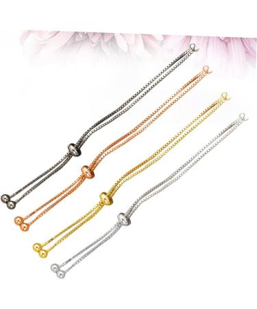 VILLCASE 4pcs Bracelet Chain Extenders Beaded Bracelets for Women Silver Bead Bracelet Slider Chain Bracelet Silicone Bracelet Adjustable Bracelets for Women Preserve Color Jewelry - Buy Online on GoSupps.com