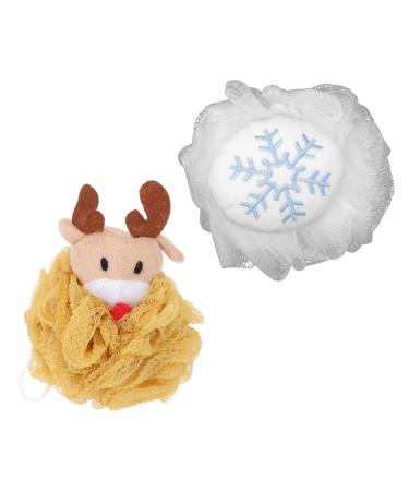 2pcs Bath Ball Shower Puff Shower Loofahs Balls Loofah Shower Sponge Shower Sponge Pouf Holiday Bath Scrubber Shower Back Scrubber Bath Sponge Swirl Shower Ball Stuffing Cotton
