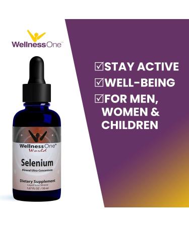 WellnessOne Selenium Drops - Heart & Thyroid Support - Boost Immunity & Antioxidant Enzymes - 1.67fl - Buy Online on GoSupps.com