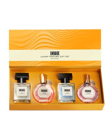E_ngage Luxury Perfume Unisex Gift Pack for Men + Women Travel Sized Assorted Pack Ideal Wedding Gift Anniversary Gift 100ml (25ml X 4)