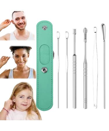FOTTEPP The Most Professional Ear Cleaning Master in 2023 Earwax Cleaner Tool 6PCS Ear Pick Earwax Removal Kit (2Sets Green) 2Sets Green