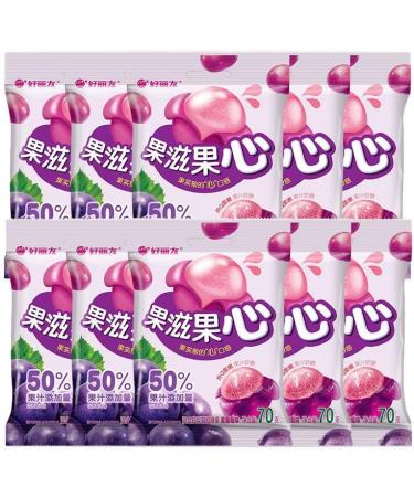 Peeling Fruit Fudge 50% Fruit Juice Content Candy Assorted Chewing Candy Green Grape Litchi Fruit Flavor Soft Candy Toffee Sweets desserts Casual Snacks gift pack (5bag Purple grape flavor) 5bag Purple grape flavor - Buy Online on GoSupps.com