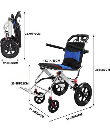 GJDZS Wheel Chairs Ultralight Weight Foldable for Adults Folding Wheelchair Wheelchairs for Adults Lightweight Foldable Travel Wheelchair Can be Easily Carried on The Plane (Color : Blue) - Buy Online on GoSupps.com